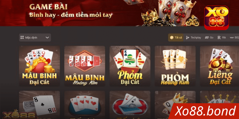 Kho game bài với nhiều thể loại khác nhau